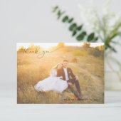 Moderne kalligrafie, volledig gebleed fotoweddensc bedankkaart (Staand voorkant)