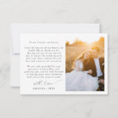 Moderne kalligrafie, volledig gebleed fotoweddensc bedankkaart (Achterkant)