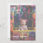 Moderne kalligrafie volledig op maat gemaakte foto bedankkaart (Voorkant)