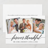 Moderne kalligrafie voor altijd dankbaar 3 Foto Bedankkaart (Voorkant / Achterkant)