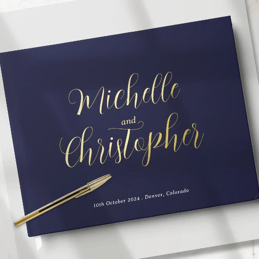 Moderne kalligrafie voor de bruiloft van bruid en gastenboek