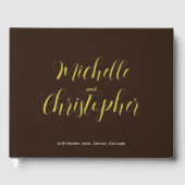 Moderne kalligrafie voor de bruiloft van bruid en  gastenboek (Voorkant)