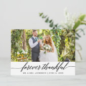 Moderne kalligrafie voor een vrolijk huwelijk bedankkaart (Staand voorkant)