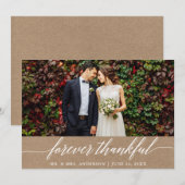 Moderne kalligrafie voor ooit Thankful Wedding Kra Bedankkaart (Voorkant / Achterkant)