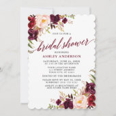 Moderne kalligrafie-Vrijgezellenfeest Burgundy Flo Kaart (Voorkant)