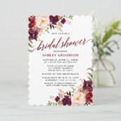 Moderne kalligrafie-Vrijgezellenfeest Burgundy Flo Kaart (Staand voorkant)