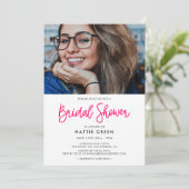 Moderne kalligrafie vrijgezellenfeest foto kaart (Staand voorkant)