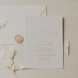 Moderne kalligrafie-Vrijgezellenfeest Tea Party Go Folie Uitnodiging