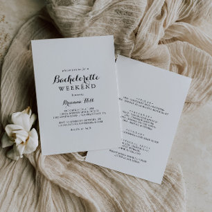 Moderne kalligrafie vrijgezellenweekend kaart