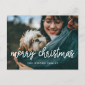 Moderne kalligrafie Vroege kerstfoto Briefkaart (Voorkant)