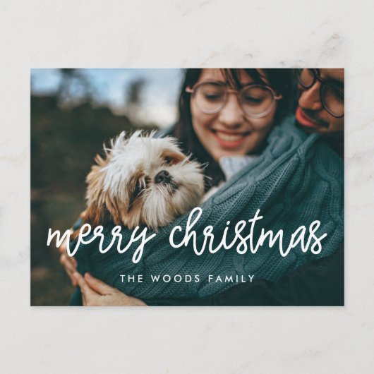 Moderne kalligrafie Vroege kerstfoto Briefkaart (Voorkant)