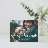 Moderne kalligrafie Vroege kerstfoto Briefkaart (Staand voorkant)