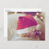 Moderne kalligrafie Vroege kerstfoto Briefkaart (Voorkant / Achterkant)