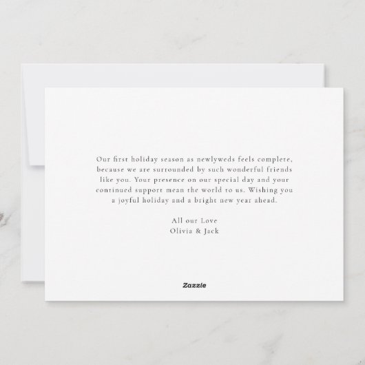 Moderne kalligrafie Vrolijk en getrouwd kerstfoto Feestdagenkaart (Achterkant)