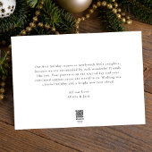 Moderne kalligrafie Vrolijk en getrouwd kerstfoto Feestdagenkaart