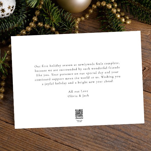 Moderne kalligrafie Vrolijk en getrouwd kerstfoto Feestdagenkaart