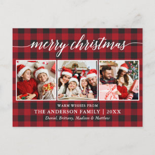 Moderne kalligrafie Vrolijk kerstfeest 3 Foto gepl Briefkaart