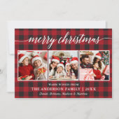 Moderne kalligrafie Vrolijk kerstfeest 3 Foto gepl Feestdagenkaart (Voorkant)