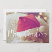 Moderne kalligrafie Vrolijke Kerstfoto Feestdagenkaart (Voorkant)