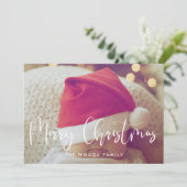 Moderne kalligrafie Vrolijke Kerstfoto Feestdagenkaart (Staand voorkant)