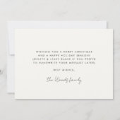 Moderne kalligrafie Vrolijke Kerstfoto Feestdagenkaart (Achterkant)