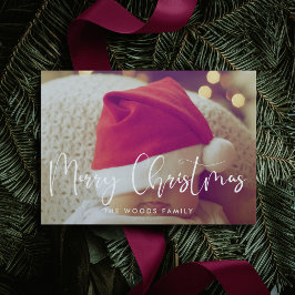 Moderne kalligrafie Vrolijke Kerstfoto Feestdagenkaart