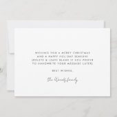 Moderne kalligrafie Vrolijke Kerstfoto Feestdagenkaart (Achterkant)