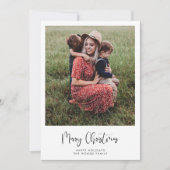 Moderne kalligrafie Vrolijke Kerstfoto Feestdagenkaart (Voorkant)