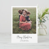 Moderne kalligrafie Vrolijke Kerstfoto Feestdagenkaart (Staand voorkant)