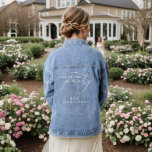 Moderne Kalligrafie Vrouw van het feest trouwdag Denim Jacket<br><div class="desc">Voor meer opties voor huwelijksuitnodigingen,  raadpleegt u het volledige elegante collectie voor calligrafische bruiloft: https://www.zazzle.com/collections/modern_minimalist-119052317964885904?rf=238296117664346256</div>