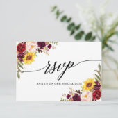 Moderne kalligrafie-Waterverf - gemengd huwelijk RSVP Kaartje (Staand voorkant)