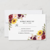 Moderne kalligrafie-Waterverf - gemengd huwelijk RSVP Kaartje (Achterkant)