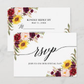 Moderne kalligrafie-Waterverf - gemengd huwelijk RSVP Kaartje (Voorkant / Achterkant)