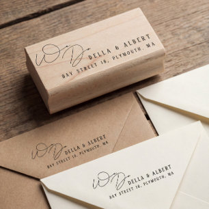 Moderne kalligrafie We Do trouw retouradres Rubberstempel