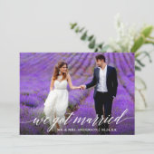 Moderne kalligrafie we hebben een huwelijksfoto aankondiging (Staand voorkant)