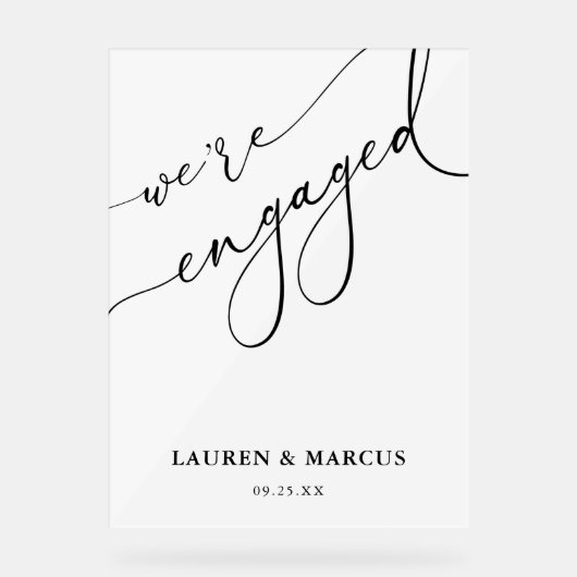 Moderne kalligrafie We zijn een Betongen Partij Acryl Bord (Voorkant)