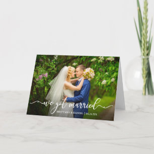 Moderne kalligrafie We zijn getrouwd Trouwvouw Aankondiging