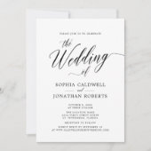 Moderne kalligrafie Website RSVP Wedding Kaart (Voorkant)
