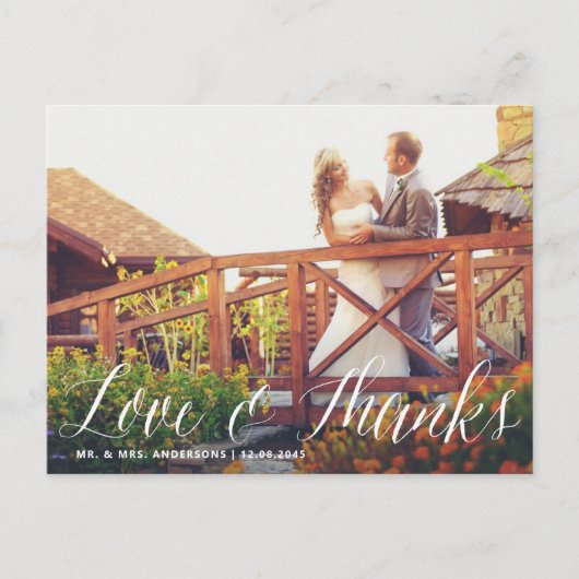 Moderne kalligrafie Weddenschap Bedankt Briefkaart (Voorkant)