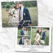 Moderne kalligrafie-weddenschap-bruidegom 4 foto's bedankkaart