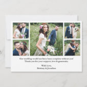 Moderne kalligrafie-weddenschap-bruidegom 6 foto's bedankkaart (Achterkant)