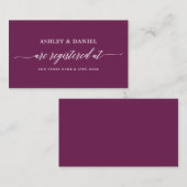 Moderne kalligrafie-weddenschap-chassis informatiekaartje (Voorkant / Achterkant)