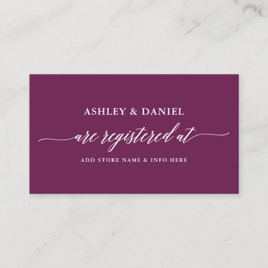 Moderne kalligrafie-weddenschap-chassis informatiekaartje (Voorkant)