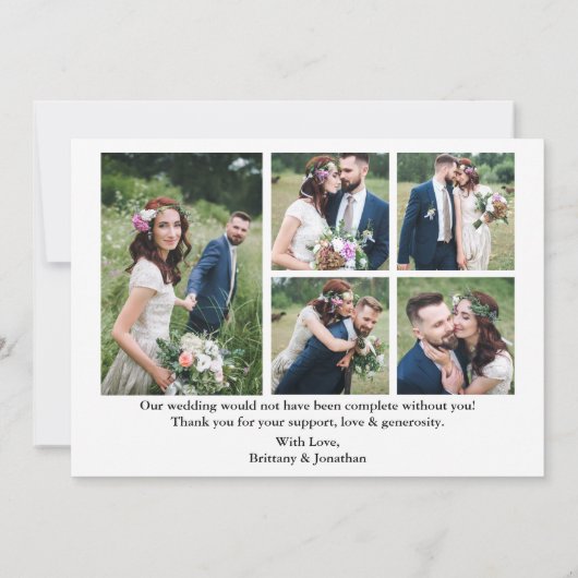 Moderne kalligrafie-weddenschap en Bedankt 6 Foto (Achterkant)