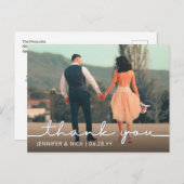 Moderne kalligrafie Weddenschap Foto Briefkaart (Voorkant / Achterkant)