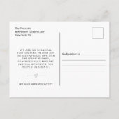 Moderne kalligrafie Weddenschap Foto Briefkaart (Achterkant)