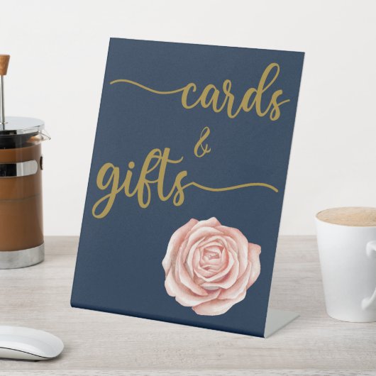 Moderne kalligrafie-weddenschappen en -cadeaus reclamebord met voetstuk (Insitu)