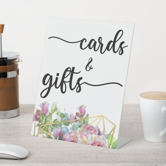 Moderne kalligrafie-weddenschappen en gifts Pedest Reclamebord Met Voetstuk (Insitu)