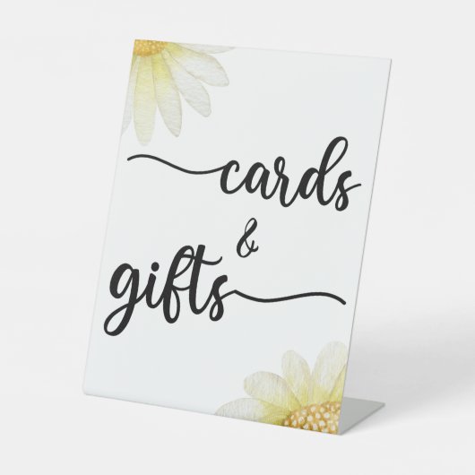 Moderne kalligrafie-weddenschappen en gifts Pedest Reclamebord Met Voetstuk (Voorkant)