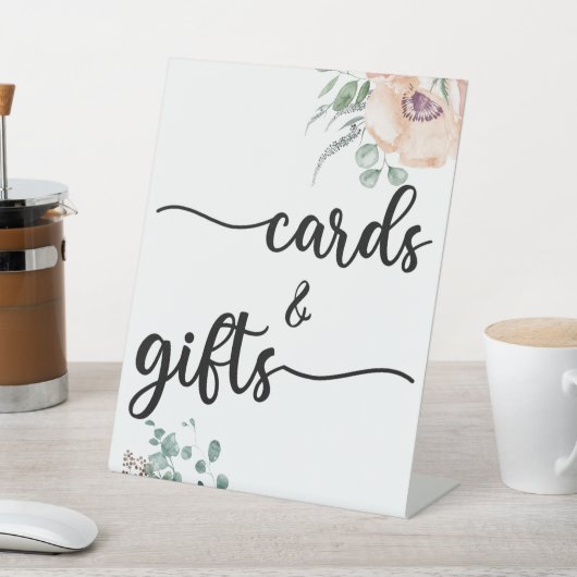 Moderne kalligrafie-weddenschappen en gifts Pedest Reclamebord Met Voetstuk (Insitu)